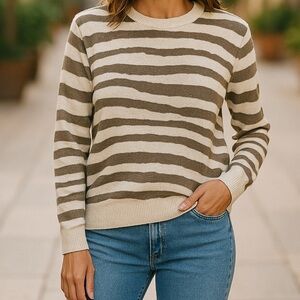 A new day tiger striped pullover sweater m